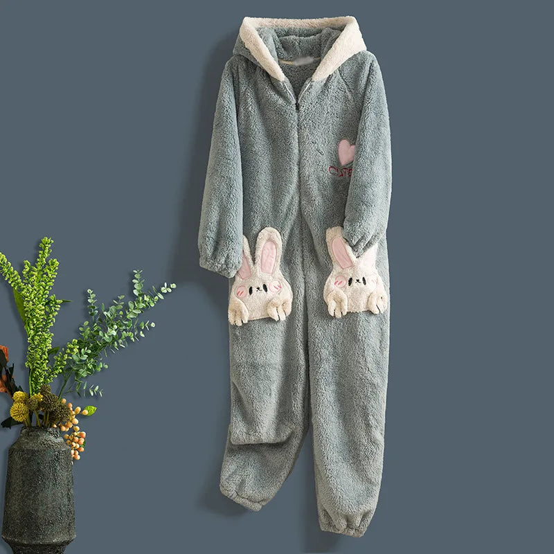 Winter Rabbit Onesie Pajamas