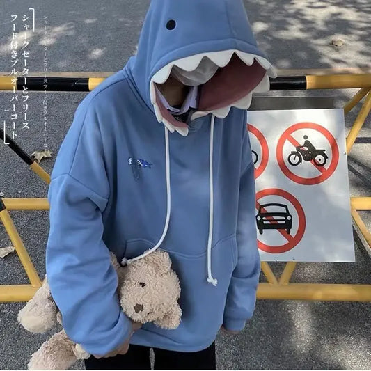 Shark Hoodie: Fleece-lined, loose-fit for all!