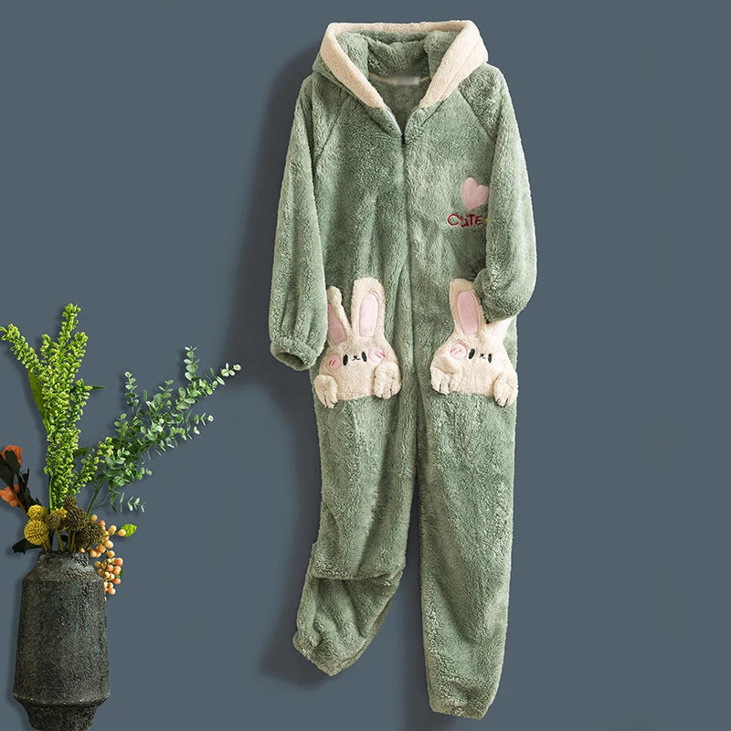 Winter Rabbit Onesie Pajamas