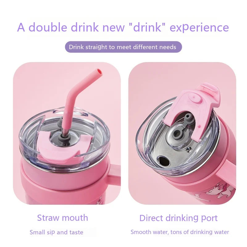 Disney Mary Cat Water Cup: Eco-friendly, 1600ml, with straw!