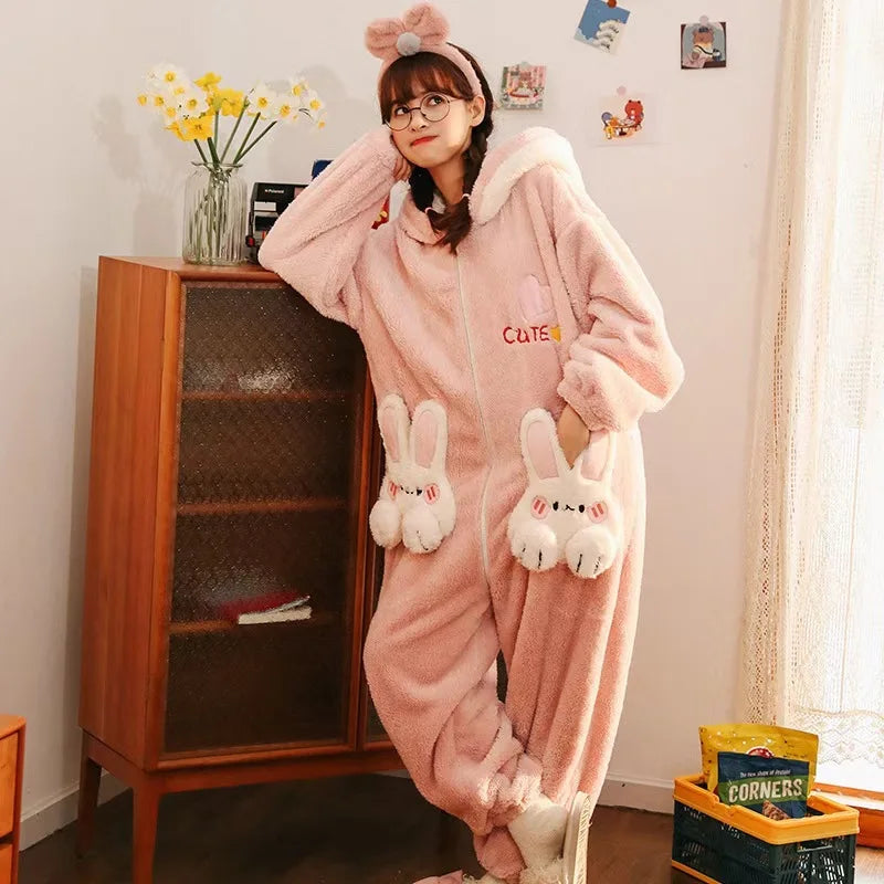 Winter Rabbit Onesie Pajamas