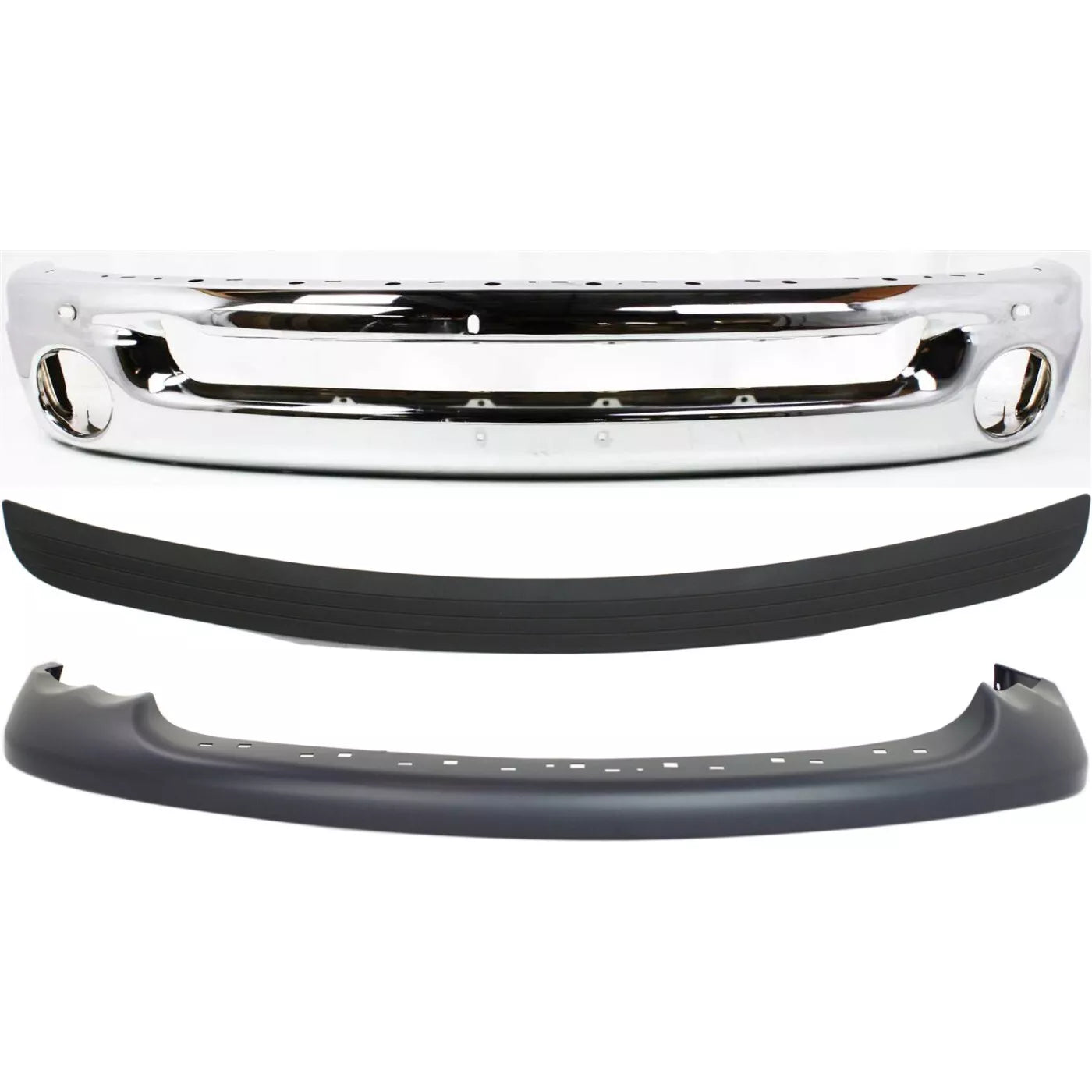 Front Bumper Valance Kit For 2002-2005 Dodge Ram 1500 2003-2005 Ram 2500 Chrome